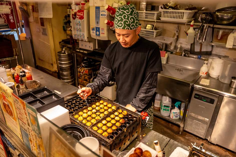 「大份！蔥（8顆裝900日圓）」等以蔥為特色的章魚燒，均使用京都九條蔥