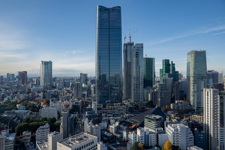 東京タワーの展望台から撮影した森JPタワー