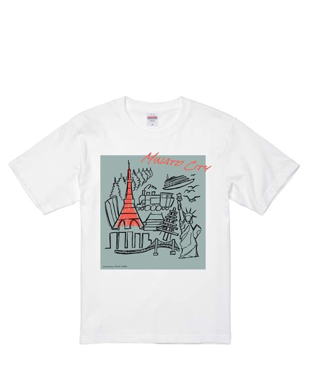 MINATO CITY 插畫T恤（卡其色）