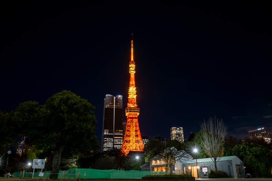 芝公園から撮影した夜の東京タワー